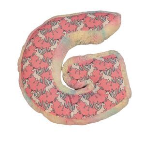 Justice Letter‎ G Pastel Rainbow & Unicorn Plush Pillow
